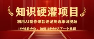知识硬灌，10秒钟让你记住一个单词，3分钟一个视频，日入多张不是梦-大兵轻创资源库