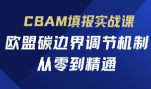 CBAM填报实战课,欧盟碳边界调节机制,从零到精通-大兵轻创资源库