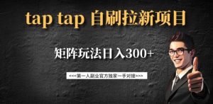 taptap拉新自刷项目，一个新用户14元，矩阵玩法日入300+-大兵轻创资源库