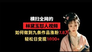 横扫全网的林黛玉怼人视频,如何做到九条作品涨粉7.8万,轻松日变现1k-大兵轻创资源库