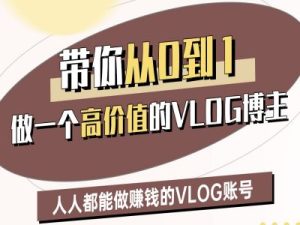带你从0-1做一个高价值的VLOG博主二期,人人都能做挣钱的VLOG账号-大兵轻创资源库