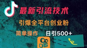最新引流方法,引爆全平台的一个创业粉,简单操作日引300+-大兵轻创资源库