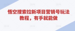 悟空搜索拉新项目营销号玩法教程,有手就能做-大兵轻创资源库