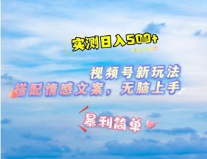 微信视频号最新玩法,表情包搭配情感文案,2分钟一条原创作品,简单好上手,轻松日入几张-大兵轻创资源库