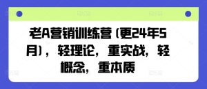 老A营销训练营(更25年4月),轻理论,重实战,轻概念,重本质-大兵轻创资源库