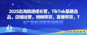 2025出海加速成长营,TikTok基建选品,店铺运营,视频带货,直播带货,TK广告投流等系统教程-大兵轻创资源库