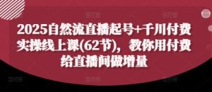 2025自然流直播起号+千川付费实操线上课(62节),教你用付费给直播间做增量-大兵轻创资源库