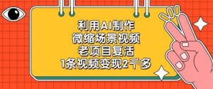 利用AI制作微缩场景视频,老项目复活,1条视频变现2k-大兵轻创资源库