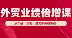 外贸业绩倍增课,从产品,获客,成交抓关键突破-大兵轻创资源库