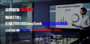 精准打击:价值3980的DeepSeek私域引流实操课,小白实操无门槛,日引精准粉300+-大兵轻创资源库