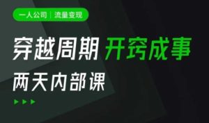 一人公司:流量变现课,一人公司的方法模型拆解, 拆解富人思维,流量思维,小老板思维等-大兵轻创资源库