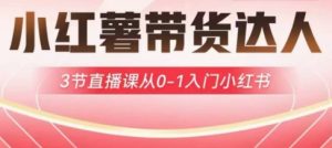 小红薯达人带货启航计划,3节直播课从0-1入门小红书-大兵轻创资源库