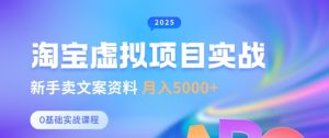 淘宝虚拟项目垂直玩法,新手卖文案资料,月入5k+-大兵轻创资源库