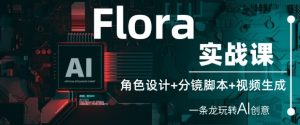 Flora实战课:角色设计+分镜脚本+视频生成,一条龙玩转AI创意-大兵轻创资源库