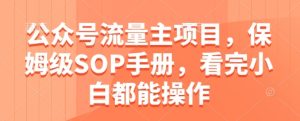 公众号流量主项目,保姆级SOP手册,看完小白都能操作-大兵轻创资源库