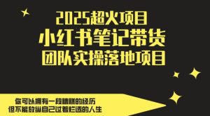 2025超火项目,副业最佳选择,小红书笔记带货团队实操落地项目,,轻松日入5张-大兵轻创资源库