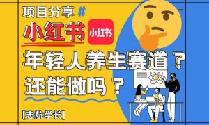 小红书年轻人养生赛道?真的还能做吗?详细讲解!-大兵轻创资源库