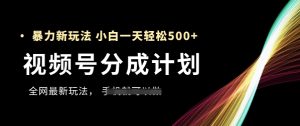 视频号分成计划,全网最暴力玩法,新手一天也能轻松5张+-大兵轻创资源库