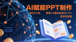 AI赋能PPT制作,每日2小时,普通人0基础实操月入7k+ 的变现攻略-大兵轻创资源库