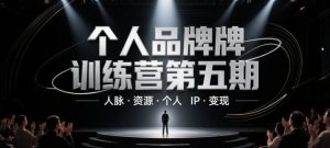 个人品牌训练营第五期,人脉·资源·个人IP·变现-大兵轻创资源库
