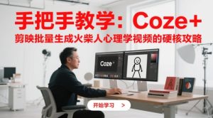手把手教学:Coze + 剪映批量生成火柴人心理学视频的硬核攻略-大兵轻创资源库