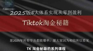 TikTok跨境2025淘金秘籍，​2025TikTok从0到盈利变现-大兵轻创资源库