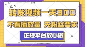 转发视频一天3张+,正规平台放心做,不看播放量,不看粉丝量,一个任务几分钟完成【揭秘】-大兵轻创资源库