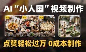 爆款1000W+播放微缩景观迷你小人国AI视频0成本制作全流程教学-大兵轻创资源库
