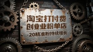 淘宝打付费创业粉单店每天稳定10-20精准粉持续增长【揭秘】-大兵轻创资源库