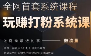 2025行业首套全网全域打粉系统神课，做流量做离钱最近的事，一套新手入行打粉引流必备课-大兵轻创资源库