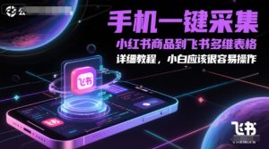 手机一键采集小红书商品到飞书多维表格，详细教程，小白应该很容易操作-大兵轻创资源库