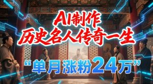 暴力起号!用AI制作历史名人传奇一生,单月涨粉24W,涨粉+变现赛道黑马来了-大兵轻创资源库