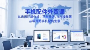 手机配件外贸课,从市场环境分析,平台开店,erp操作等,从零开始手机配件生意-大兵轻创资源库