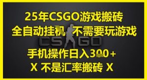 25年CSGO游戏搬砖，全自动运行，不需要玩游戏，手机操作日入3张(不是汇率搬砖)【揭秘】-大兵轻创资源库