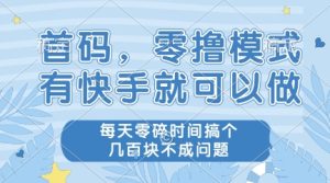 首码,零撸模式,有快手就可以做,每天零碎时间搞个几张不成问题【揭秘】-大兵轻创资源库