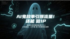 AI鬼故事引爆流量,还能做IP,视频号多渠道收益单日1k+,小白副业、工作室放大的最佳选择-大兵轻创资源库