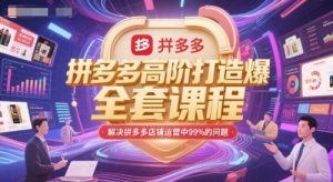 拼多多高阶打造爆款全套课程，解决拼多多店铺运营中99%的问题-大兵轻创资源库