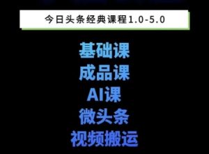 头条图文课1-5期教你头条图文写作、微头条、视频搬运变现，适合新手快速起号玩法-大兵轻创资源库