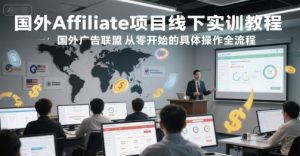 国外Affiliate项目线下实训教程，国外广告联盟从零开始的具体操作全流程-大兵轻创资源库
