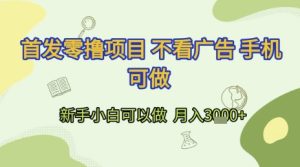 首发零撸项目 不看广告 手机可做 新手小白可以做  月入3k+【揭秘】-大兵轻创资源库