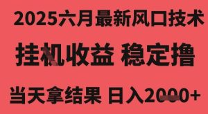 2025六月最新风口技术，无人挂G撸礼物，长期稳定 一个小时收益2k+，小白当天拿结果【揭秘】-大兵轻创资源库
