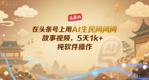 在头条号上用AI生民间故事视频，5天1k+，纯软件操作-大兵轻创资源库