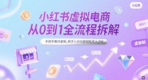 小红书虚拟电商从0到1全流程拆解，手把手教你复制，新手小白也能轻松月入过W-大兵轻创资源库