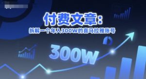 付费文章：拆解一个年入300W的喜马拉雅账号-大兵轻创资源库