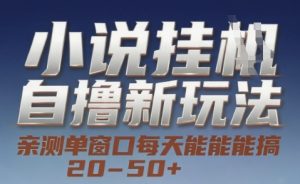 小说自撸新玩法 — 亲测单窗口每天能搞 20-50+，支持矩阵化批量操作【揭秘】-大兵轻创资源库