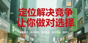 定位解决竞争，让你做对选择，复制成功，选对赛道，选对品类，选对平台，选对人-大兵轻创资源库