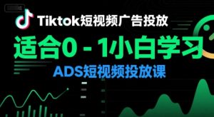 Tiktok短视频广告投放,适合0-1小白学习ADS短视频投放课-大兵轻创资源库