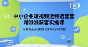 中小企业短视频运营精准获客实操课，可复制企业短视频获客落地训练方案-大兵轻创资源库