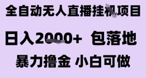 最新全自动抖音无人直播挂G项目,日入2k+ 包落地暴力撸金,小白可做【揭秘】-大兵轻创资源库