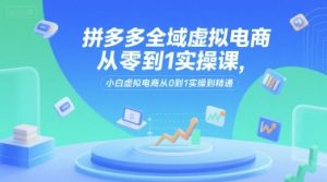 拼多多全域虚拟电商从零到1实操课,小白虚拟电商从0到1实操到精通-大兵轻创资源库